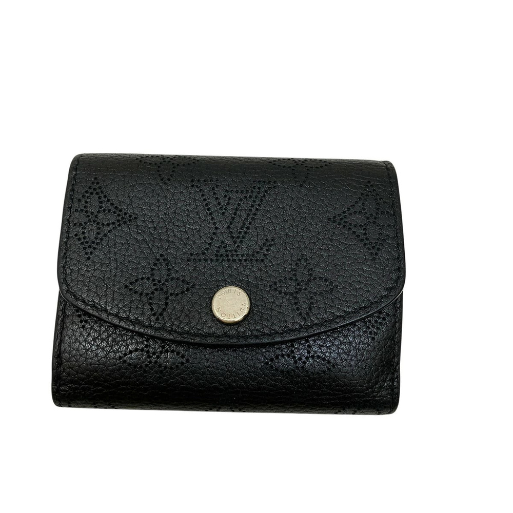 Louis Vuitton Portefeuille Iris Trifold Wallet Mahina Leather Black